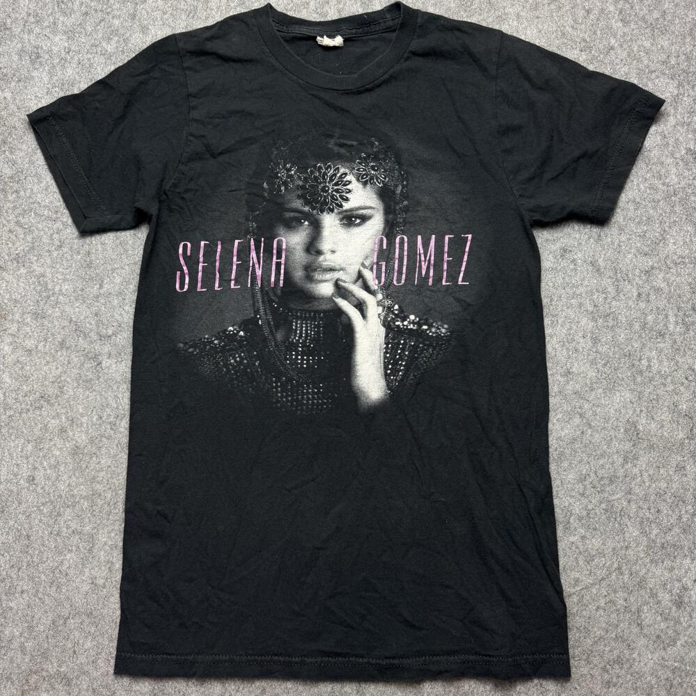 Selena Gomez Shirt Mens Small Black Stars Dance 2013 Concert Tour Tee Music